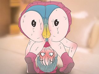 Piplup trên mông của Bulma! Pokemon và Miscreation Ball Anime Hentai (Phim hoạt hình 2D Sex) khiêu dâm