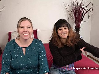 Casting compilation Desperate Amateurs Crimson, Pearl, Savannah, Pet, Rose obtaining their grasping pussies improbable and faces fucke